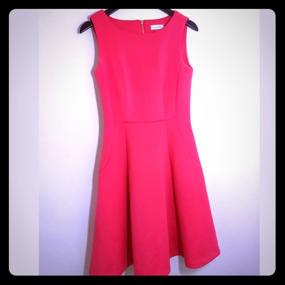 Calvin Klein Dresses & Skirts - Calvin Klein Great Condition Pink Fit Flare Dress